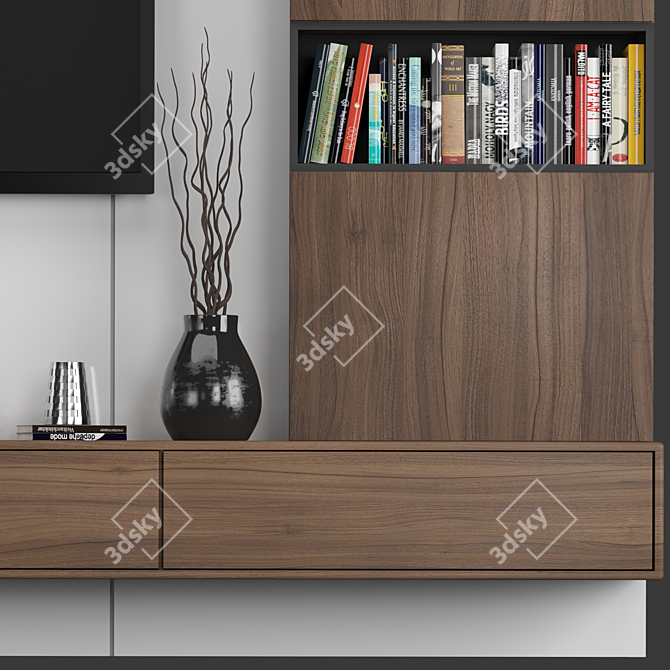 Modular TV Wall Unit 3D model image 3