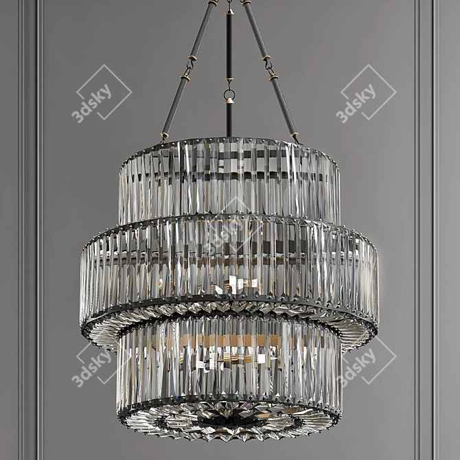 Elegant Infinity Triple Bronze Chandelier 3D model image 1