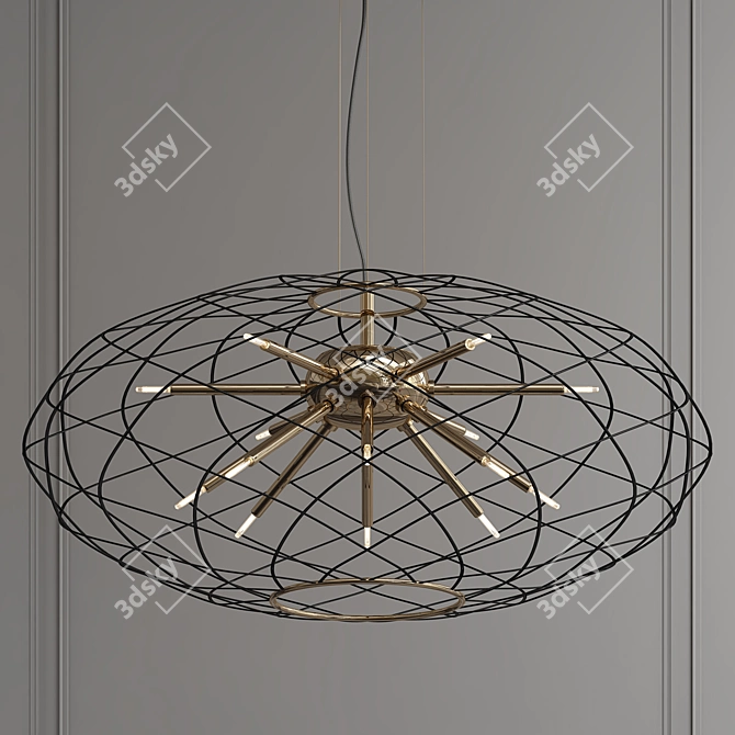 Modern Mars Pendant Chandelier 3D model image 1