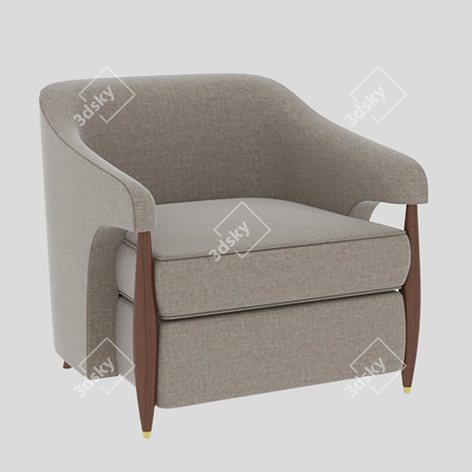 Herman Baker Fabric Armchair 3D model image 1