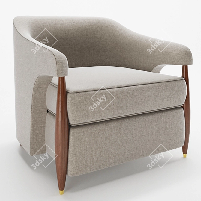 Herman Baker Fabric Armchair 3D model image 2