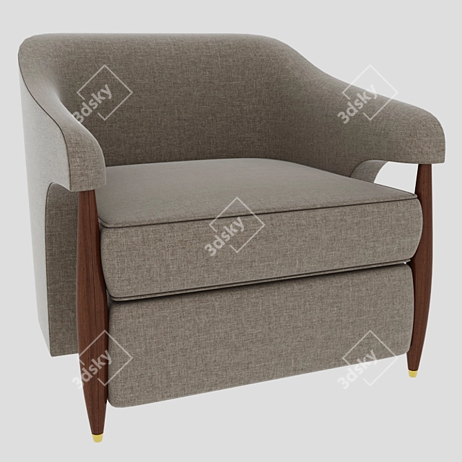 Herman Baker Fabric Armchair 3D model image 3