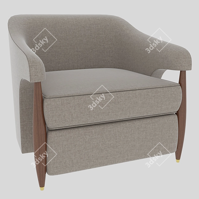 Herman Baker Fabric Armchair 3D model image 4