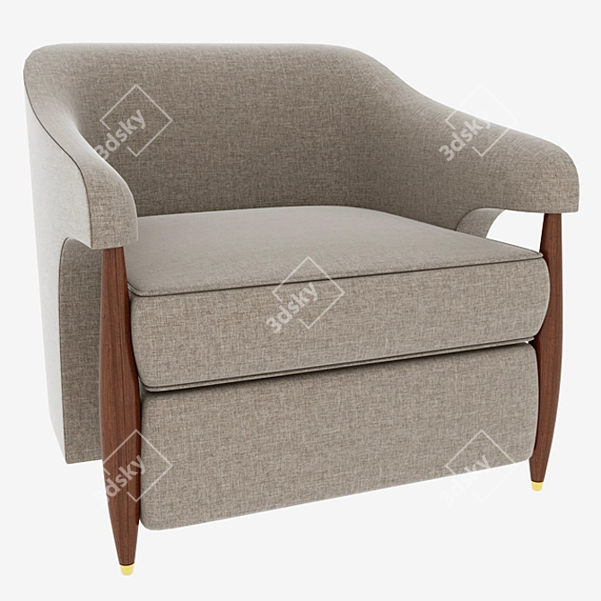 Herman Baker Fabric Armchair 3D model image 5