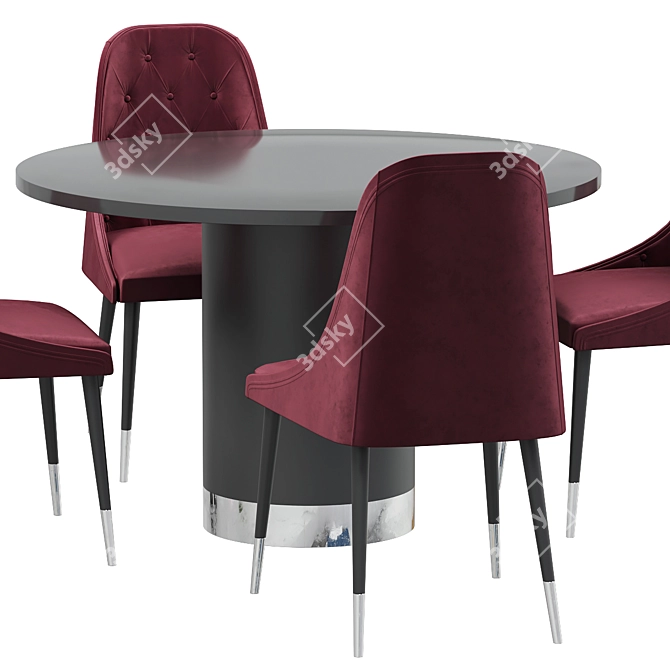 Beedle Chair & Ontario Dining Table  Modern Style Furniture Set 3D model image 4