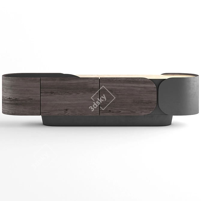 Minimalist Modern Bojy Low Console 3D model image 4