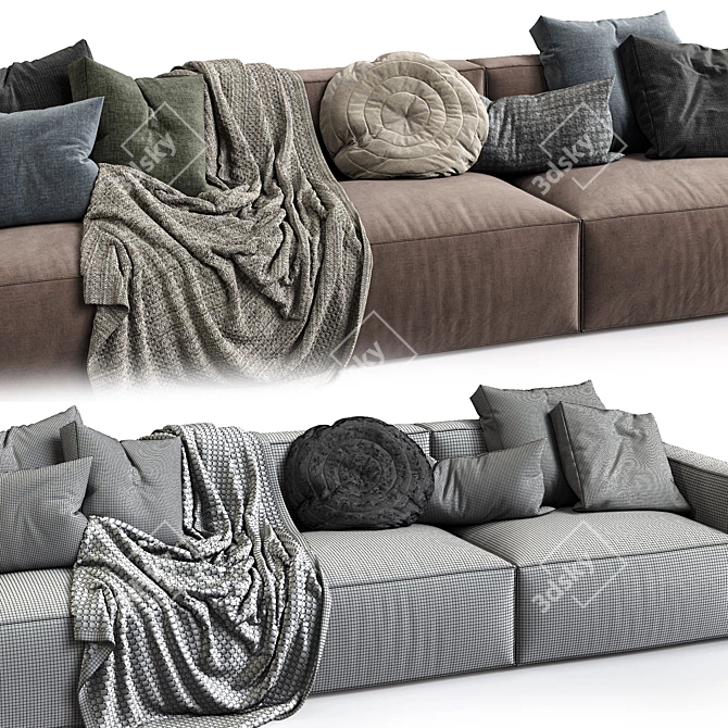 Elise Stretch Leather Sofa 3D model image 4