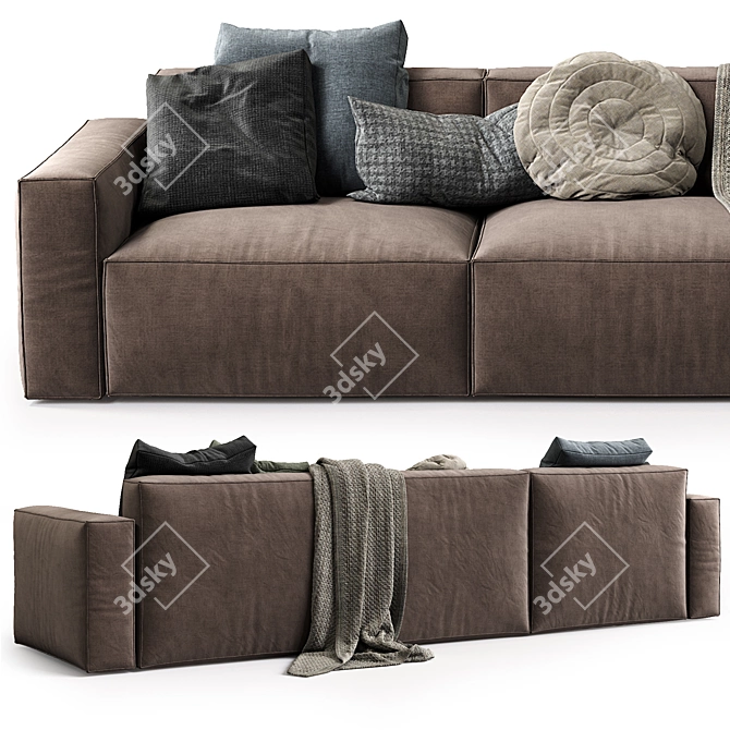 Elise Stretch Leather Sofa 3D model image 5