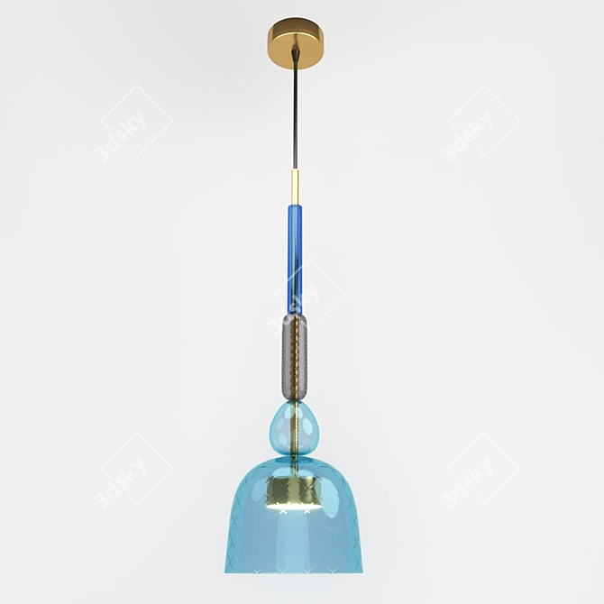 Contemporary Brass Pendant Light 3D model image 1