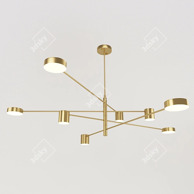 Modern Brass Pendant Light 3D model image 1