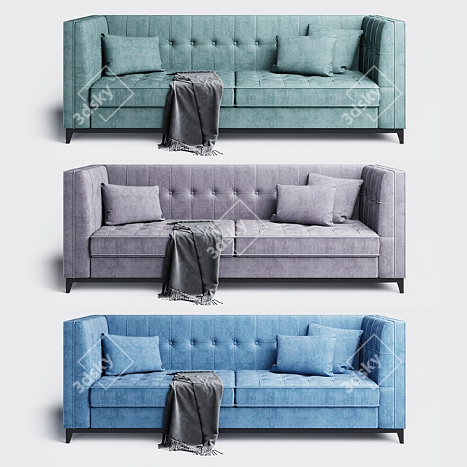 Garda Decor Palermo Sofa: Sleek & Stylish 3D model image 2