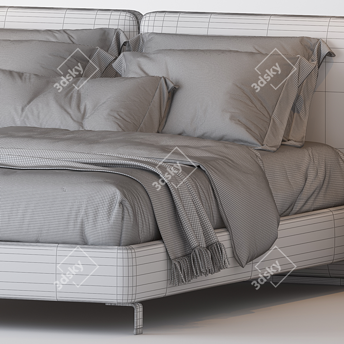 Minimalistic Tatlin Bed by Minotti 3D model image 4