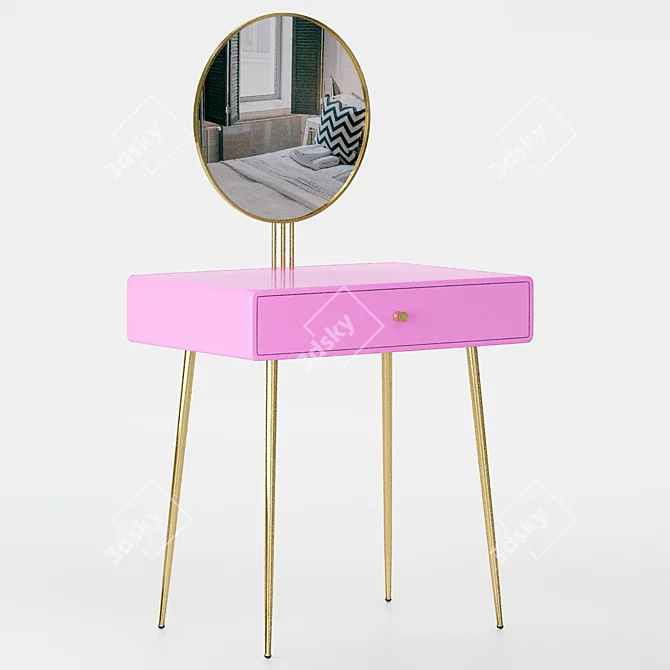 Elegant Dressing Table Tocador 3D model image 2