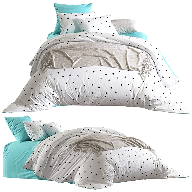 Triangle Dreams Bedding Set 3D model image 1