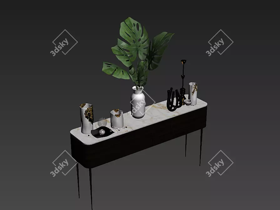 Sleek Console Table 3D model image 1