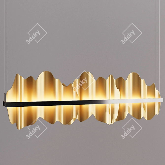 Metal Hildene Pendant: Sleek Linear Design 3D model image 3