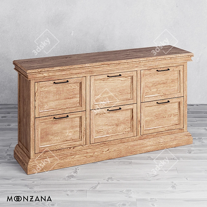 Replica Oak Chest of Drawers | Moonzana 3D model image 1