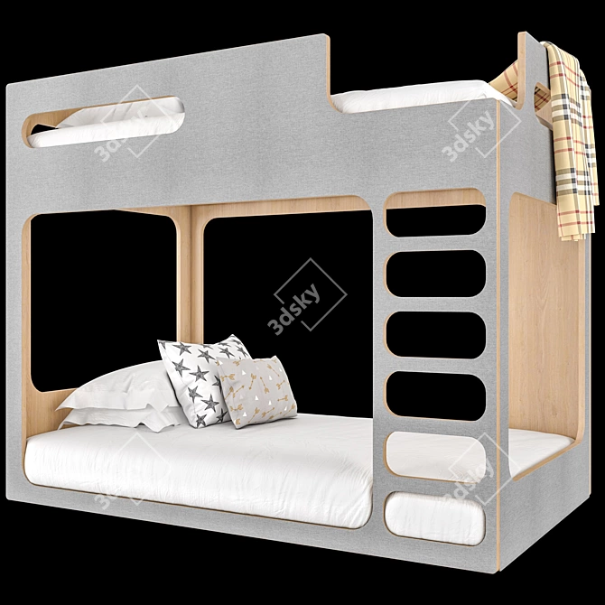 Modern Twin Bunk Bed 3D model image 1