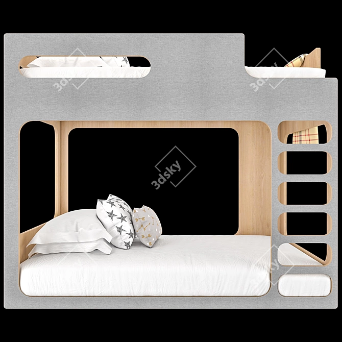 Modern Twin Bunk Bed 3D model image 3