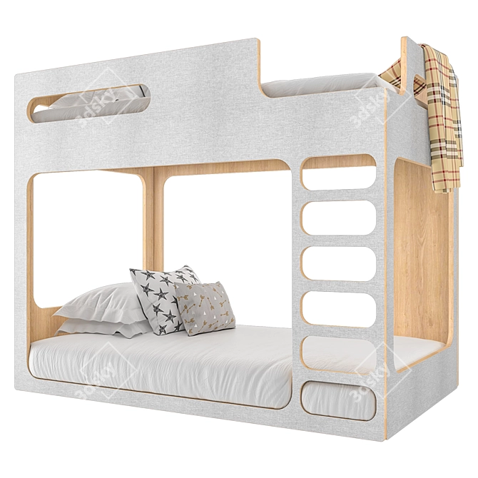 Modern Twin Bunk Bed 3D model image 10