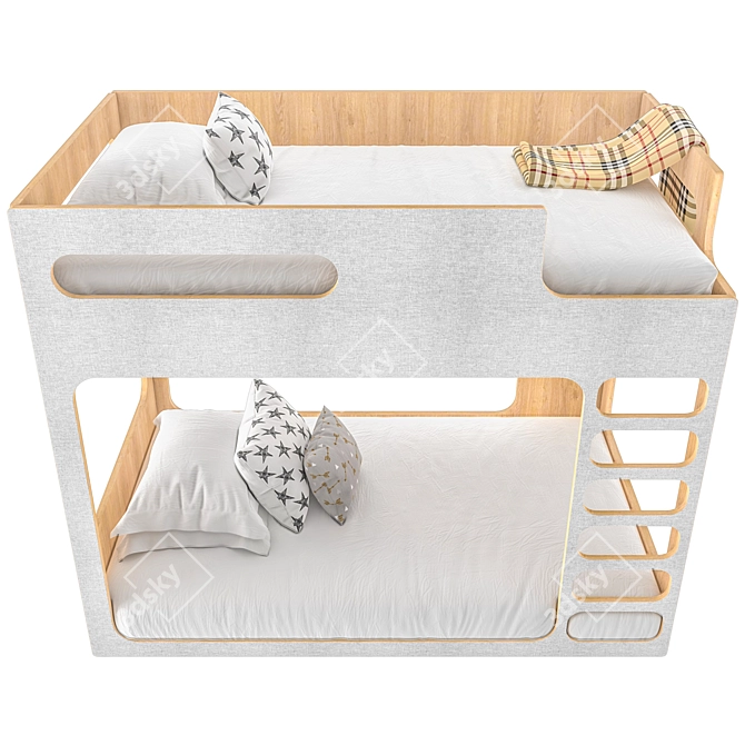 Modern Twin Bunk Bed 3D model image 12