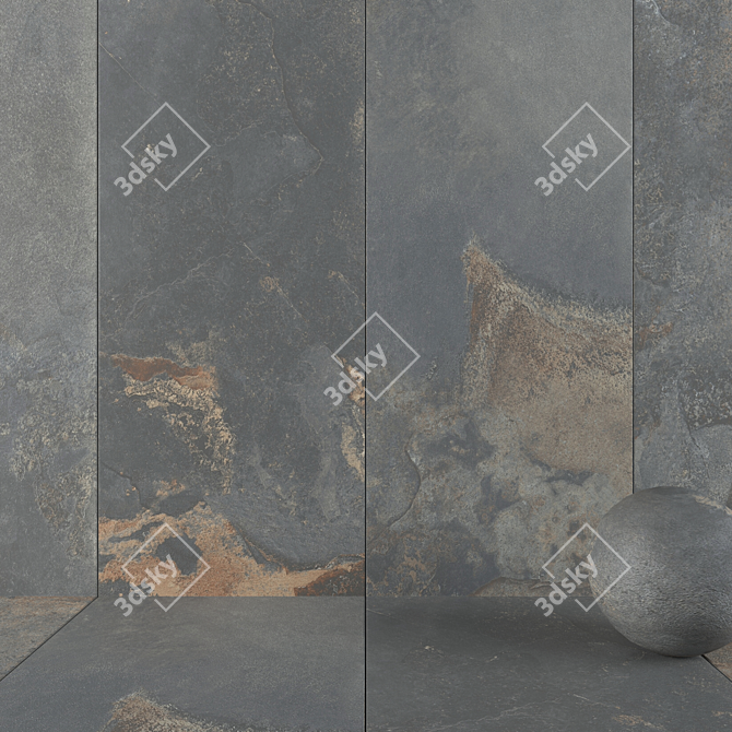 Kayah Rust Stone Wall Tiles 3D model image 1