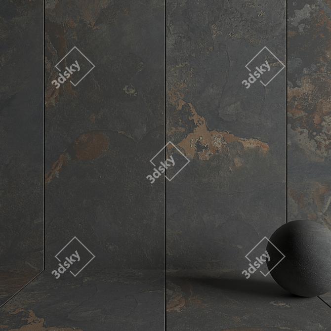 Rustic Stone Wall Tiles: Kayah Collection 3D model image 3