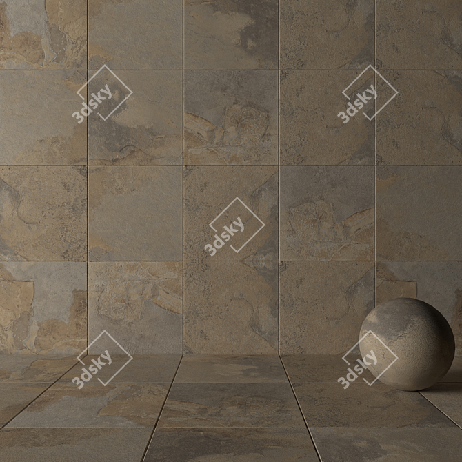 Kayah Autumn Stone Wall Tiles 3D model image 3