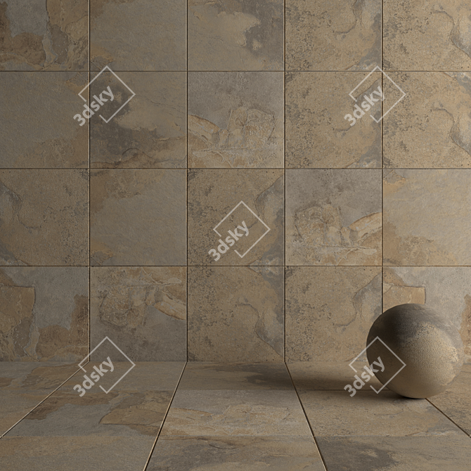 Kayah Autumn Stone Wall Tiles 3D model image 4