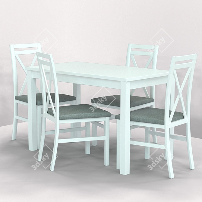 Halmar KSAWERY Table with DARIUSZ Chair Set 3D model image 1