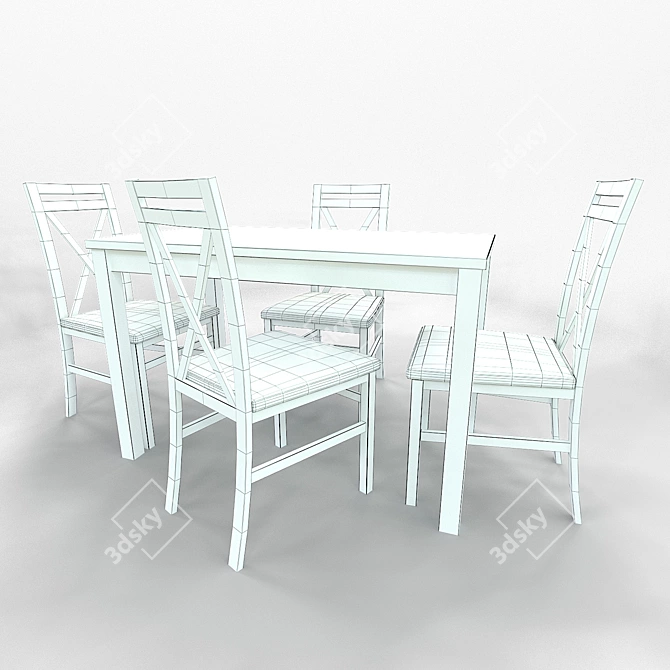 Halmar KSAWERY Table with DARIUSZ Chair Set 3D model image 2