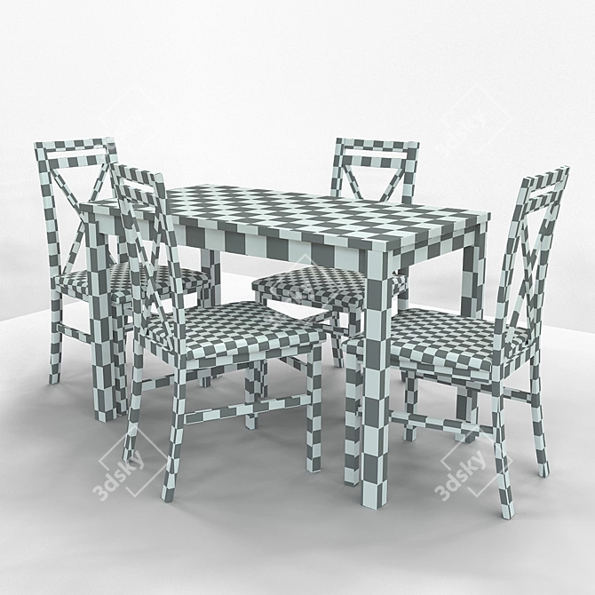 Halmar KSAWERY Table with DARIUSZ Chair Set 3D model image 3