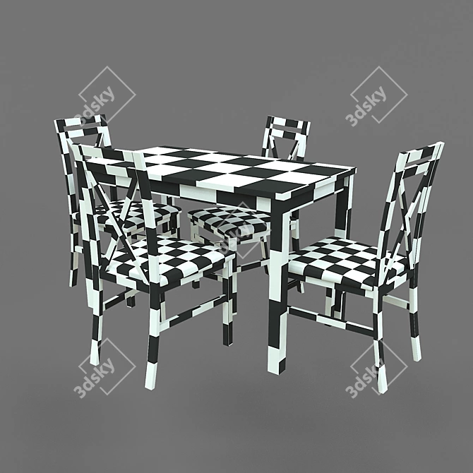 Halmar KSAWERY Table with DARIUSZ Chair Set 3D model image 11