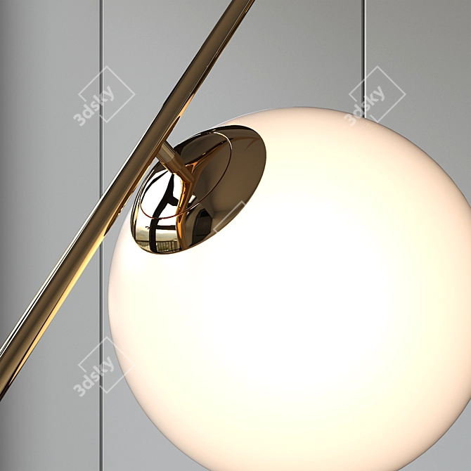 Golden Metal Pendant Lamp 3D model image 4