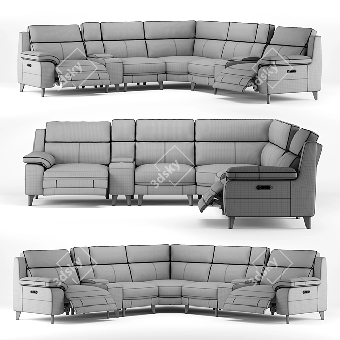 Boulevard Plush Modular Sofa 3D model image 2