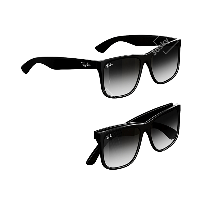 Classic Style RayBan Sunglasses 3D model image 1