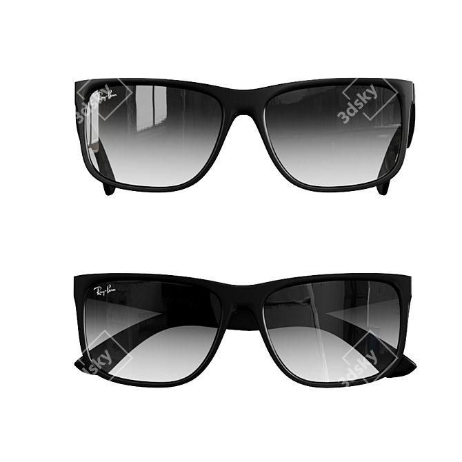 Classic Style RayBan Sunglasses 3D model image 2
