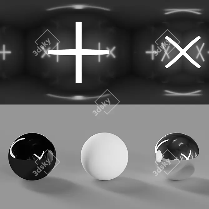 LightCube Studio 43: Dual Illuminated Cross Panels 3D model image 1