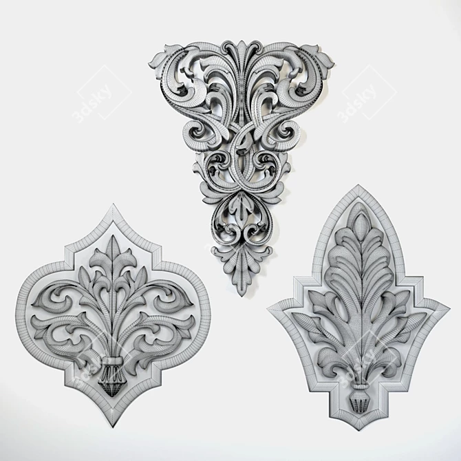 Classic Engraved Carving for 3D 3D model image 9