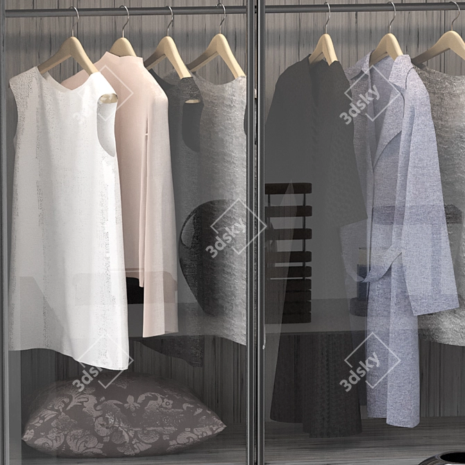 Sleek Polygons Wardrobe 3D model image 5