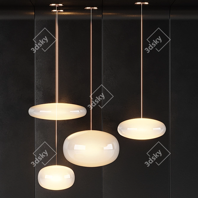 Spherical Pendant Light Set 3D model image 3