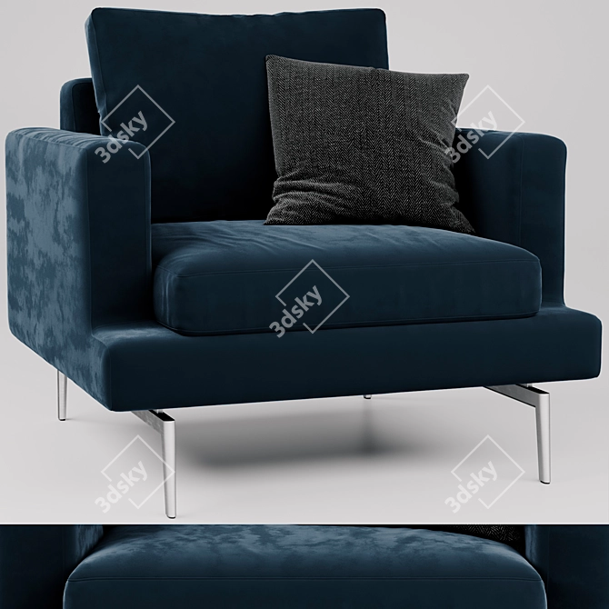 Modern Larsen Armchair with Realistic Details 3D model image 1