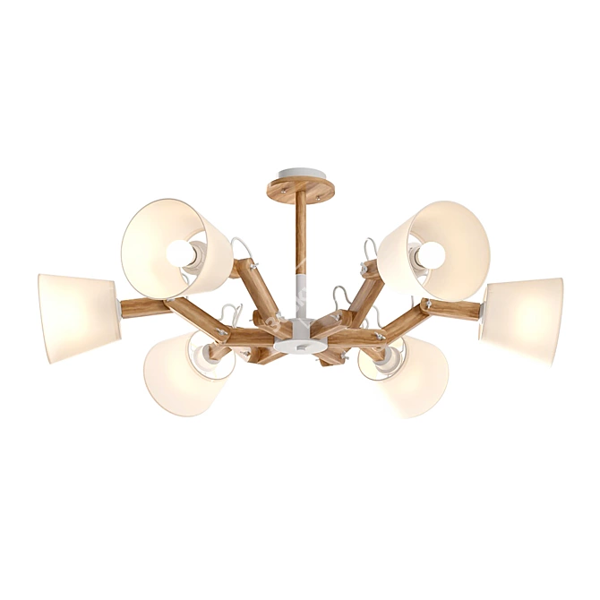 Mechanic 6-Lamp Designer Pendant 3D model image 2