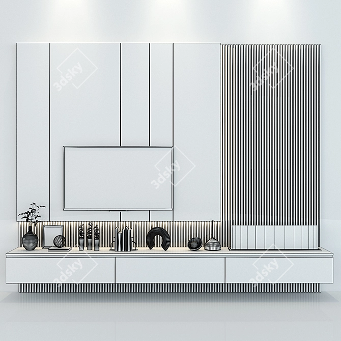 Modern TV Shelf 0176 3D model image 3