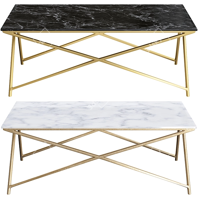 Stellar Marble Coffee Table: Sleek Design & Elegant White Finish 3D model image 1