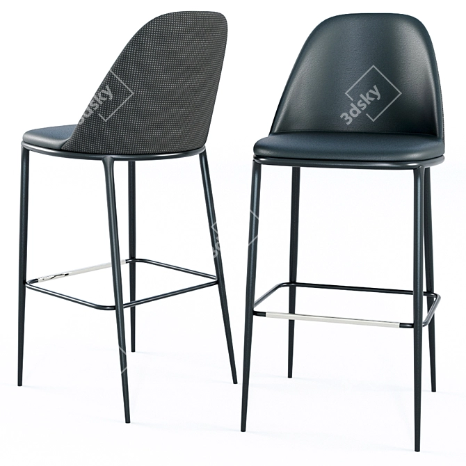 Midj Lea H75 M TS Stool: Elegant Seating Solution 3D model image 5