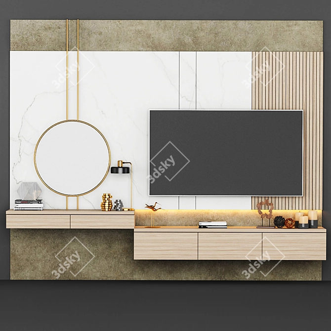 Sleek TV Stand: Modern Design, Spacious - 60 3D model image 1