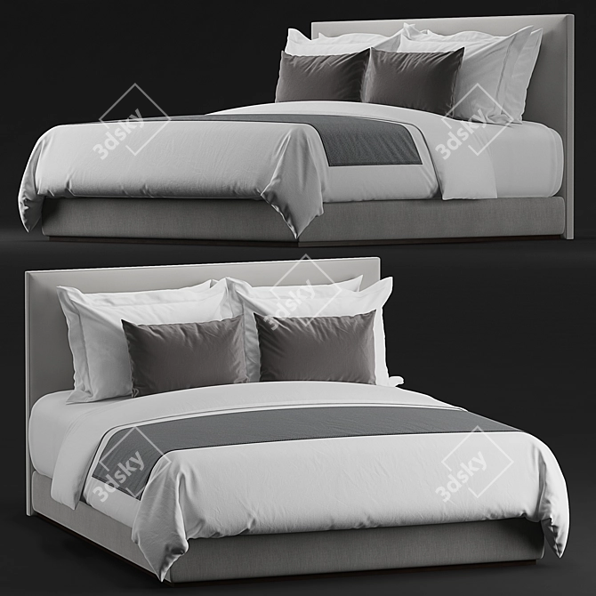 Luxury Hotel Guest Bed 3D model image 1