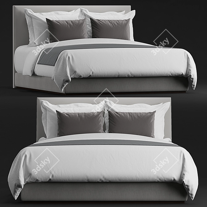 Luxury Hotel Guest Bed 3D model image 2