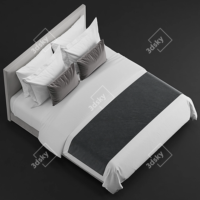 Luxury Hotel Guest Bed 3D model image 3